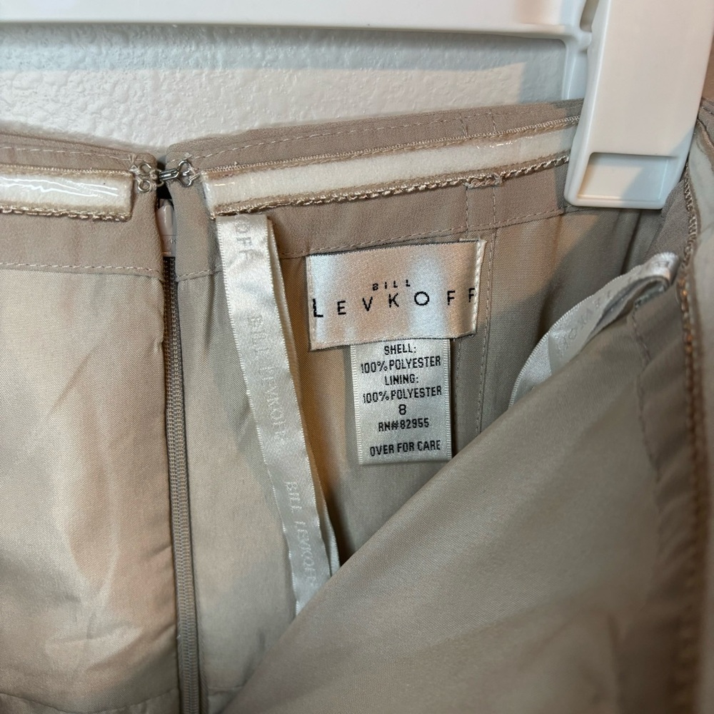 Bill Levkoff NWT Strapless Taupe Dress Size 8 - Picture 5 of 9